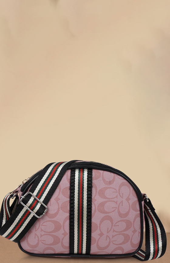 Typography Printed Structured Sling Bag