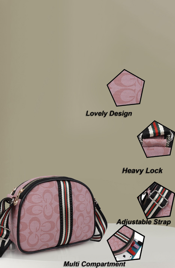 Typography Printed Structured Sling Bag