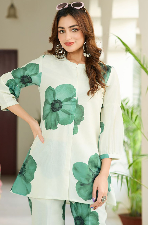 Printed Top With Trousers Co-Ords