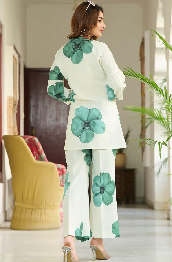 Printed Top With Trousers Co-Ords
