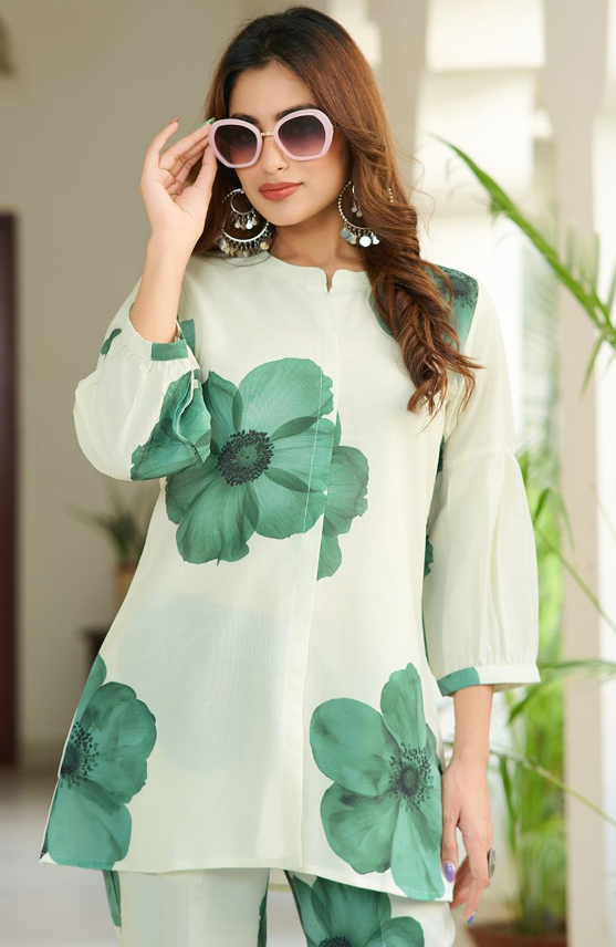 Printed Top With Trousers Co-Ords