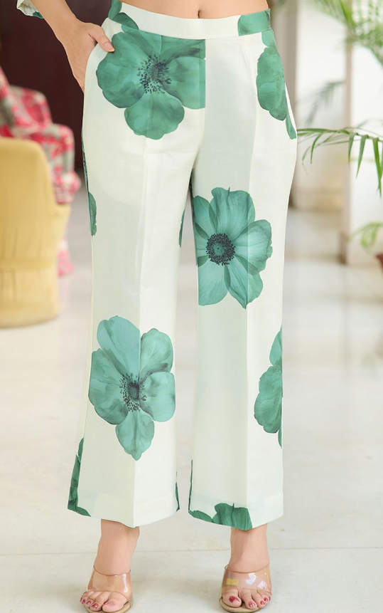 Printed Top With Trousers Co-Ords