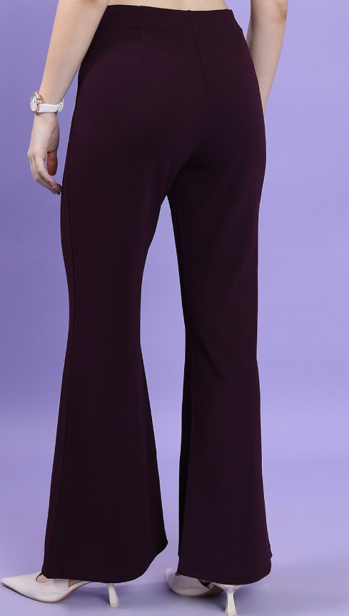 Women Flared High Rise Bootcut Trouser