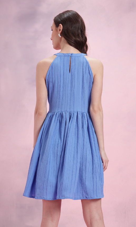 Halter Neck Fit & Flare Mini Dress