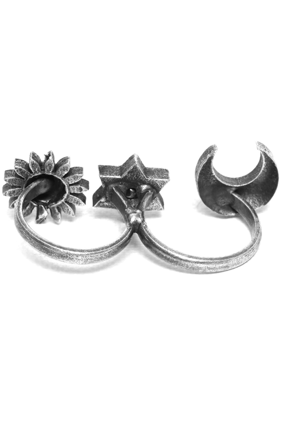 Oxidized Silver-Plated Adjustable Finger Ring