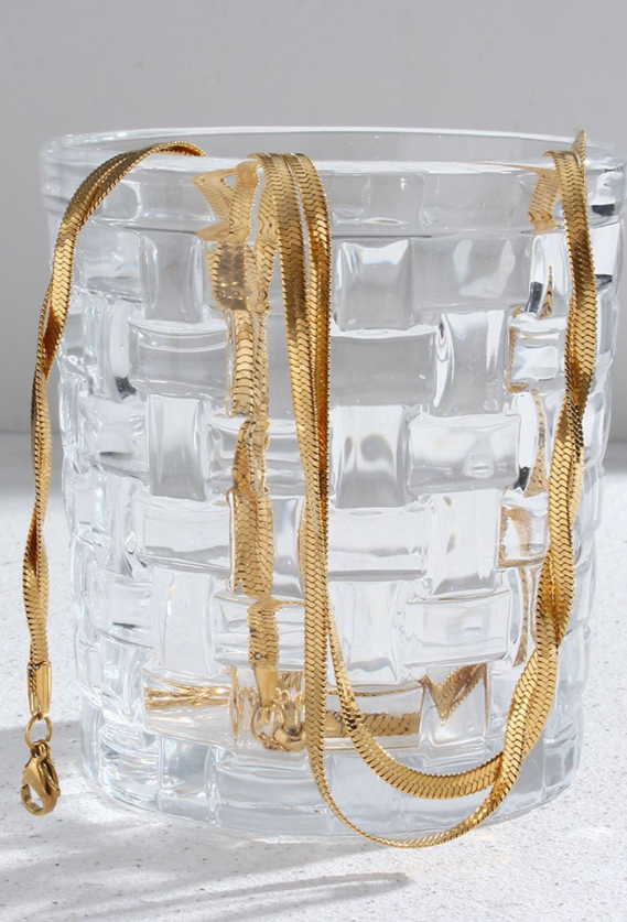 18K Antitarnish Waterproof Twisted Snake Chain Necklace