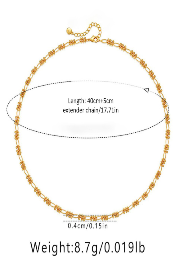 18K Gold Plated Waterproof Anti-Tarnish Small Balls Chain Link Necklace