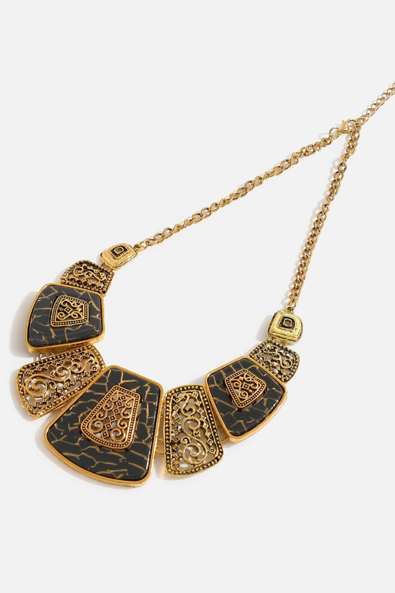 Gold-Toned & Black Gold-Plated Necklace