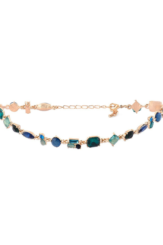 Gold-Plated Artificial Stones Studded Contemporary Necklace