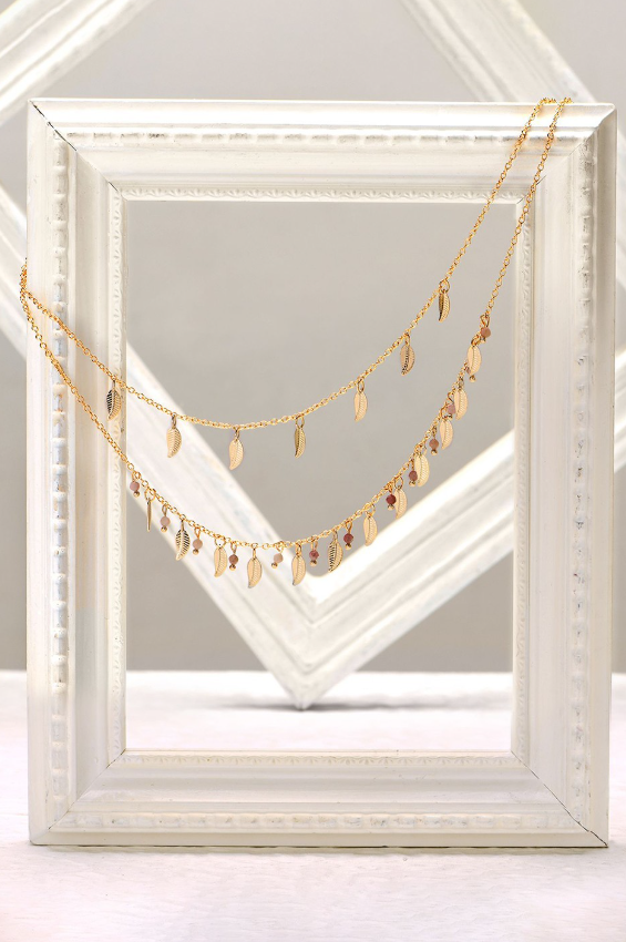 Layered Leaf Necklace