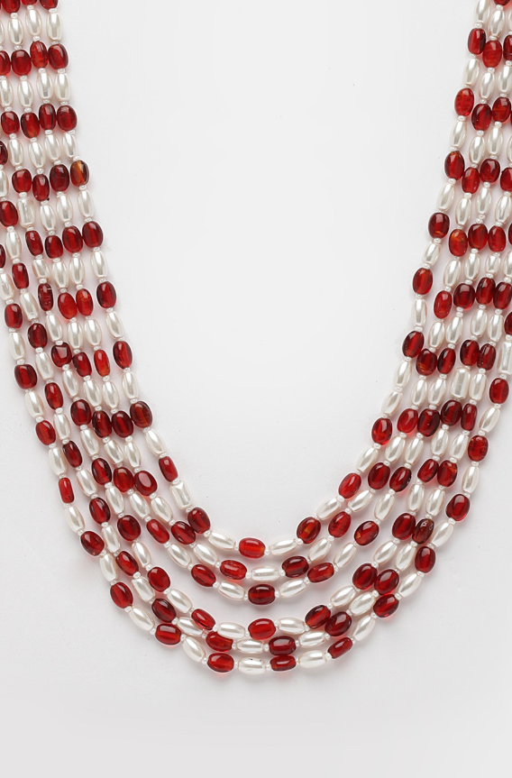 Red & White Handcrafted Necklace