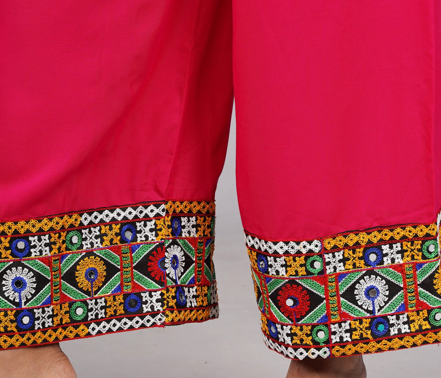Vibrant Pink Embroidered Palazzo