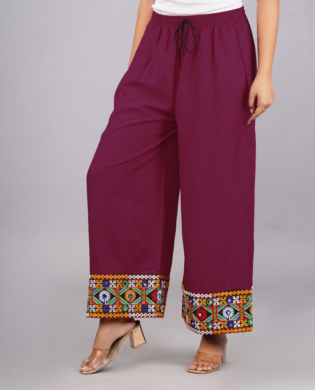 Plum Purple Boho Palazzo
