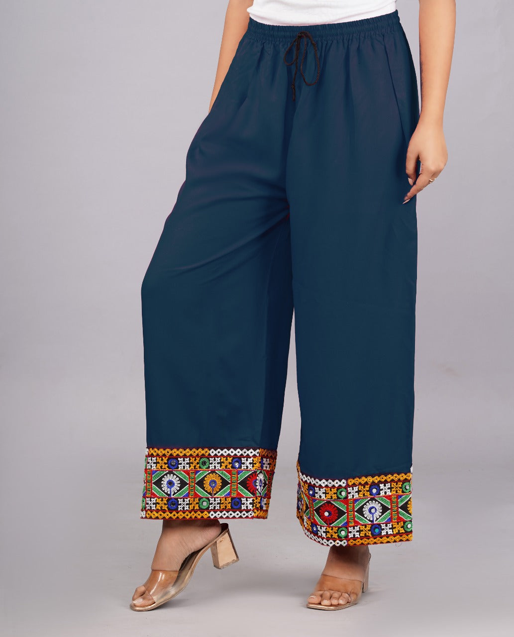 Midnight Blue Boho Palazzo