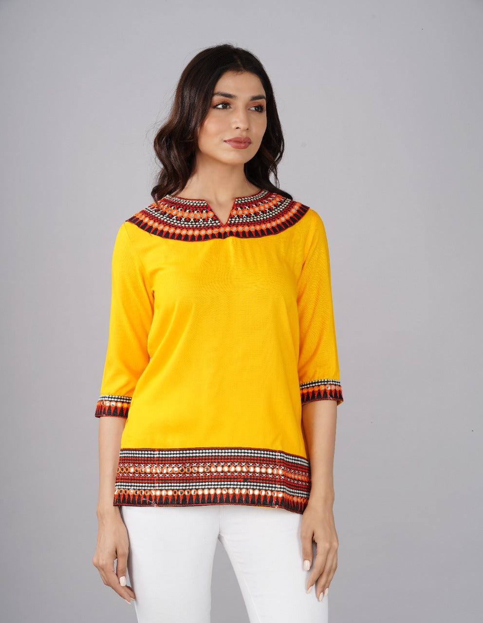 Radiant Yellow Embroidered Tunic