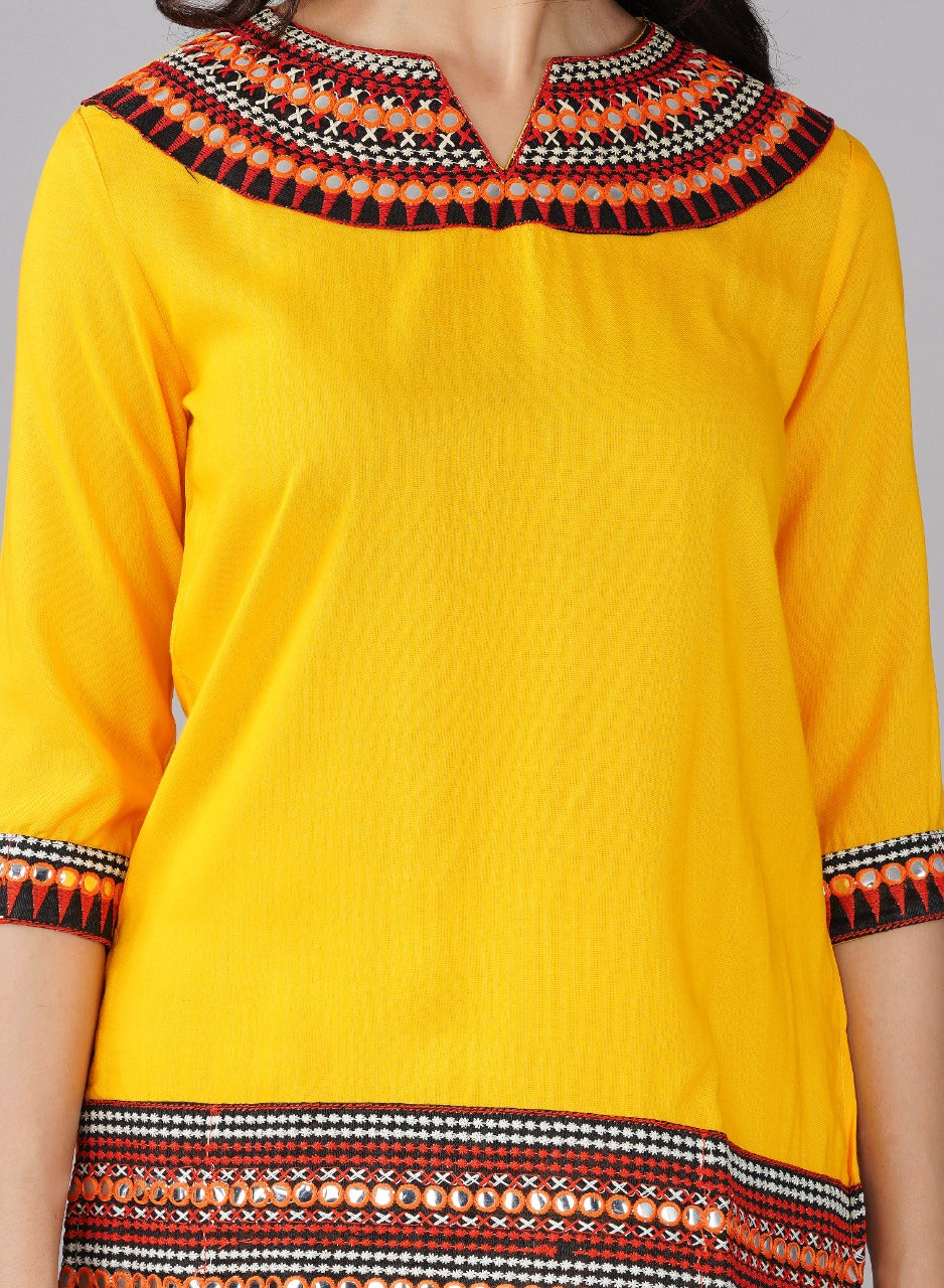 Radiant Yellow Embroidered Tunic