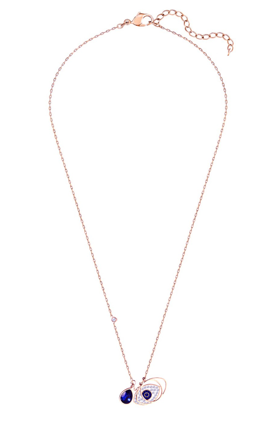 Rose Gold-Plated Evil Eye Crystal Necklace