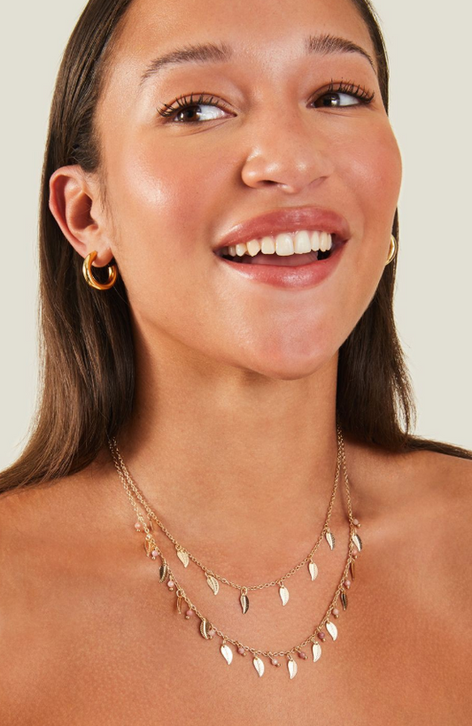 Layered Leaf Necklace