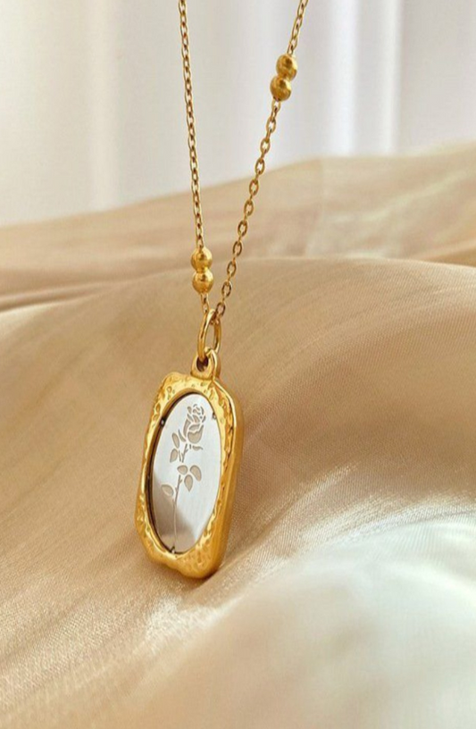 18K Plated Stainless Steel Antitarnish Rose Mirror Pendant Chain