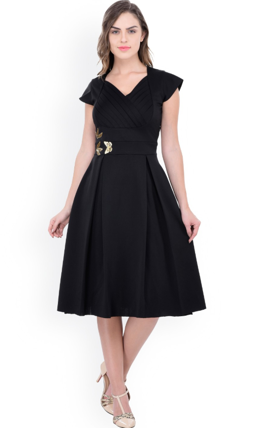 Women Black Fit & Flare Dress