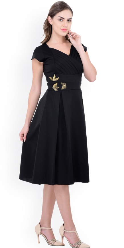 Women Black Fit & Flare Dress