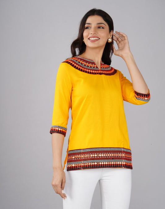 Radiant Yellow Embroidered Tunic